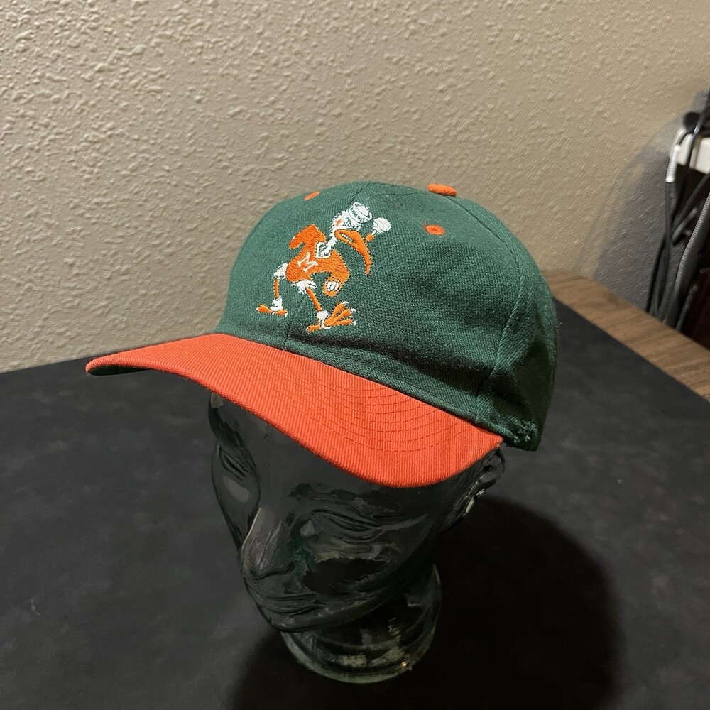 Vintage Miami Hurricanes Snapback Wool Hat Sports Specialties Block Head 90s